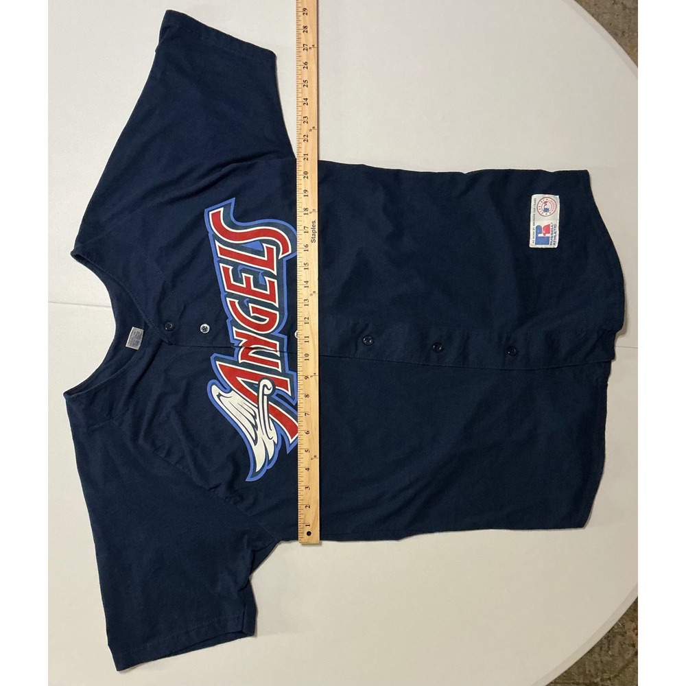 VTG‎ USA Made 90s Russell Athletic Anaheim Angels Winged Logo Baseball Jersey L - Picture 6 of 7
